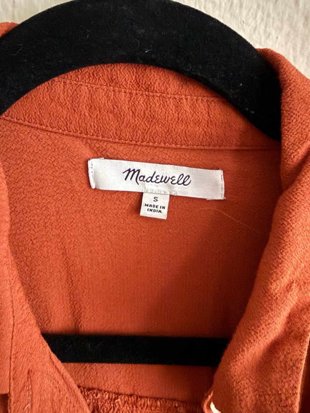 Madewell Burnt Orange Button-Front Shirt - Picture 2 of 4